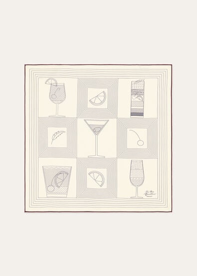 LORO PIANA APERITIVO FOULARD 60 SILK TWILL