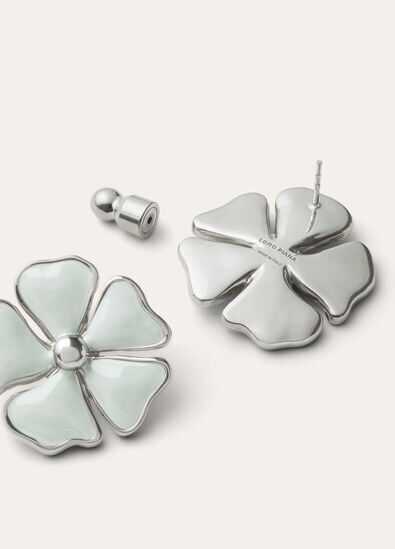 BLOOMING LINEN FLOWER EARRINGS BRASS/ENAMEL
