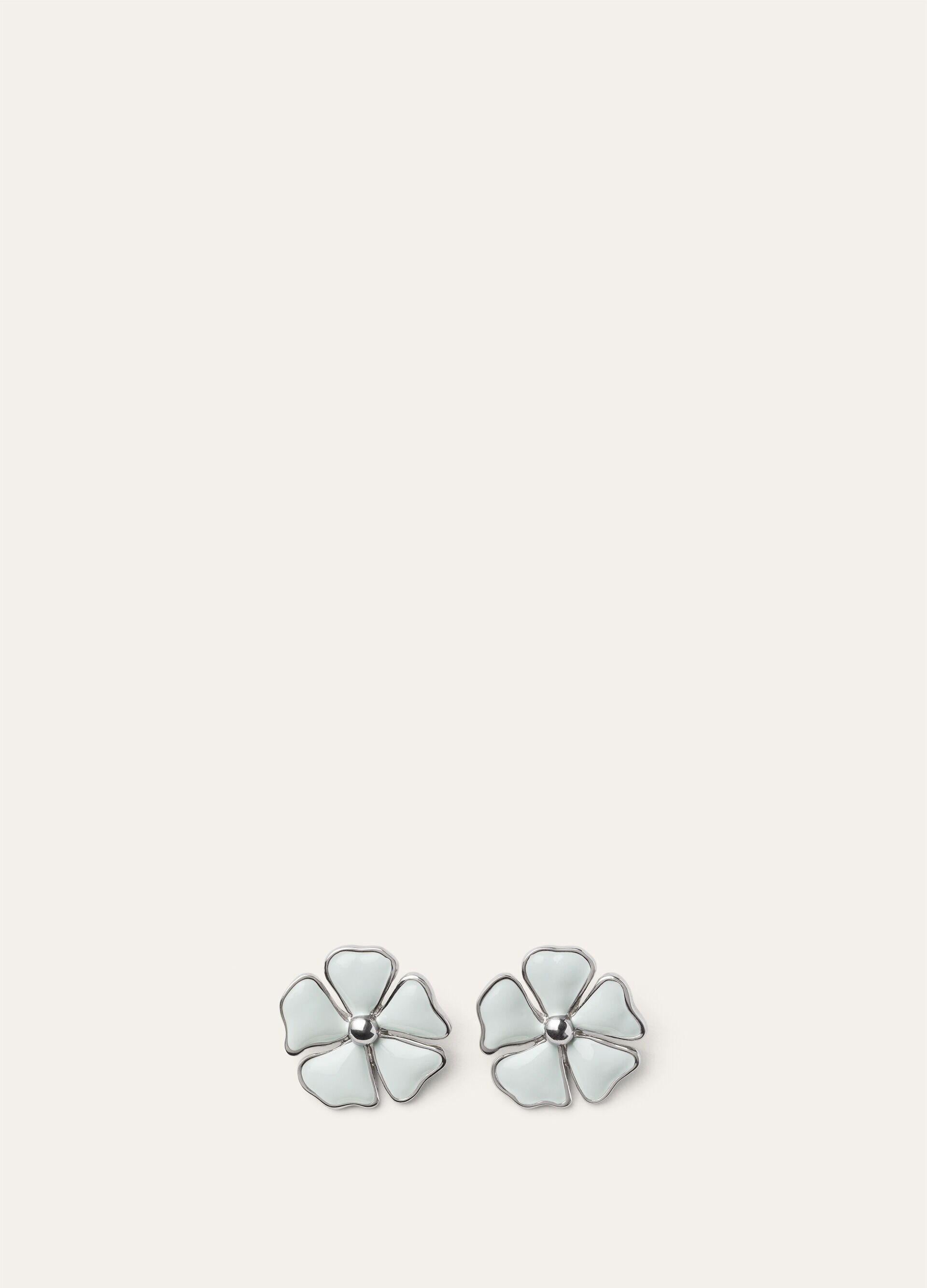 BLOOMING LINEN FLOWER EARRINGS BRASS/ENAMEL
