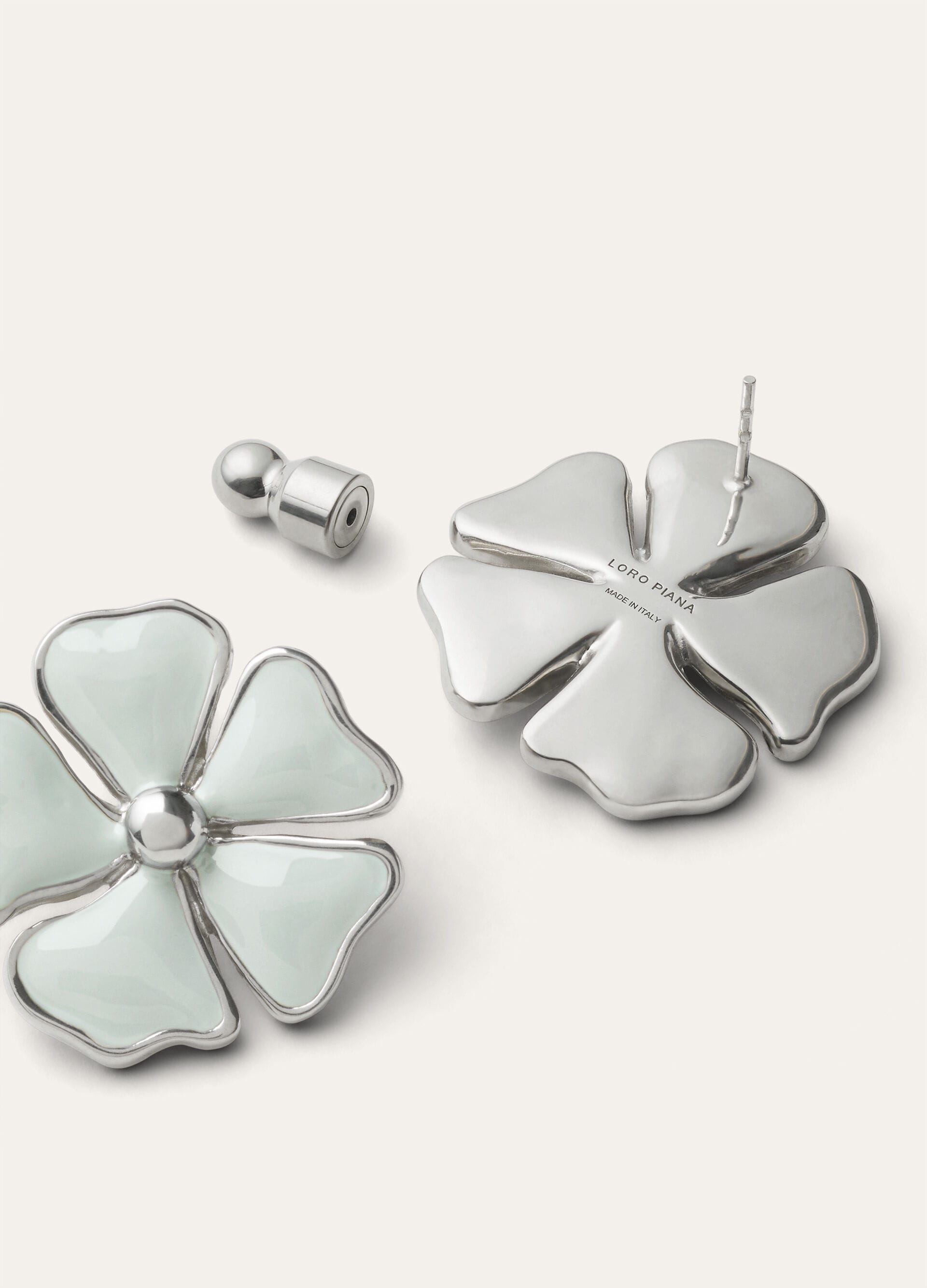 BLOOMING LINEN FLOWER EARRINGS BRASS/ENAMEL