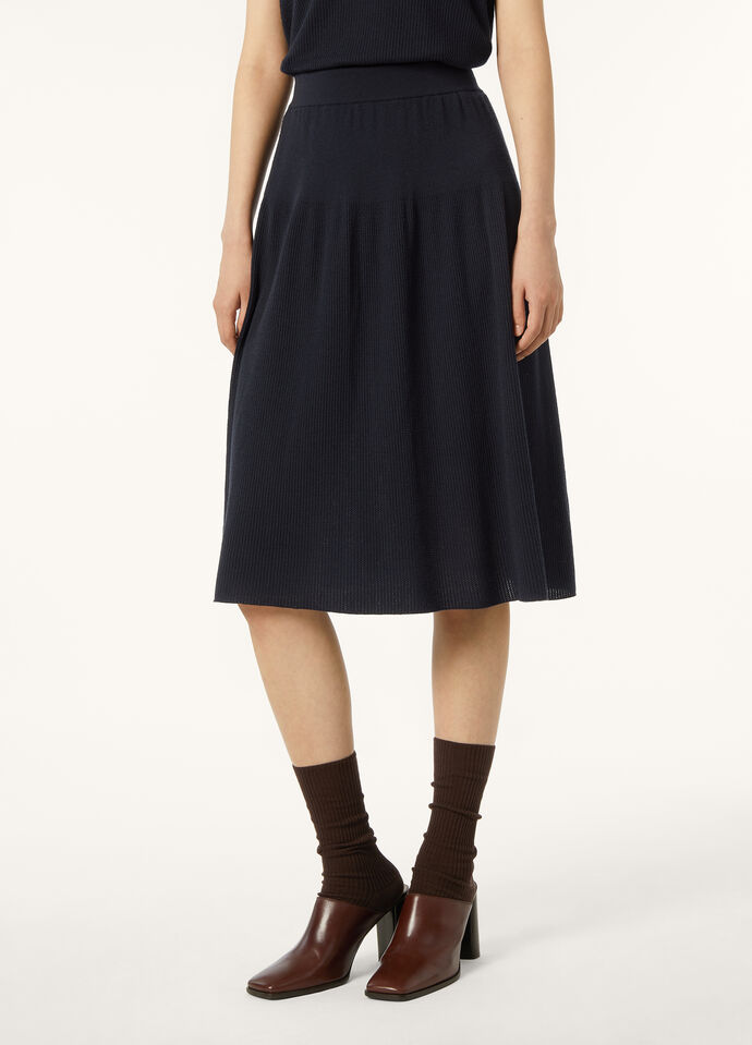THE ROYAL LIGHTNESS RIBBED SKIRT WOOL SILK GG18_FAP2351_W000_3