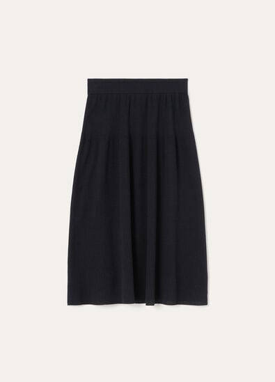 THE ROYAL LIGHTNESS RIBBED SKIRT WOOL SILK GG18