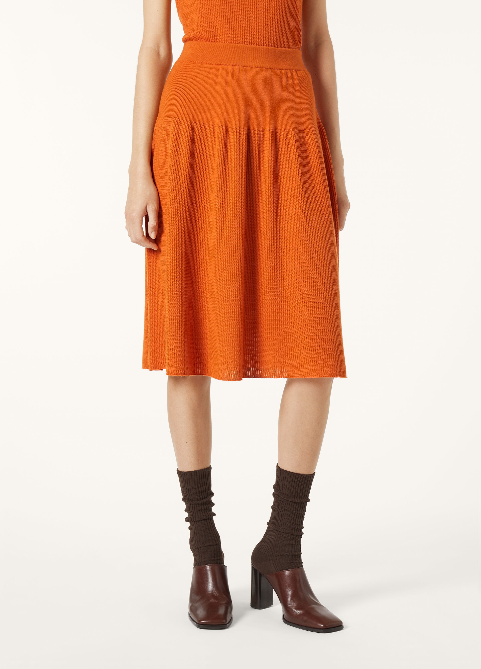 ROYAL LIGHTNESS RIBBED SKIRT WOOL SILK GG18