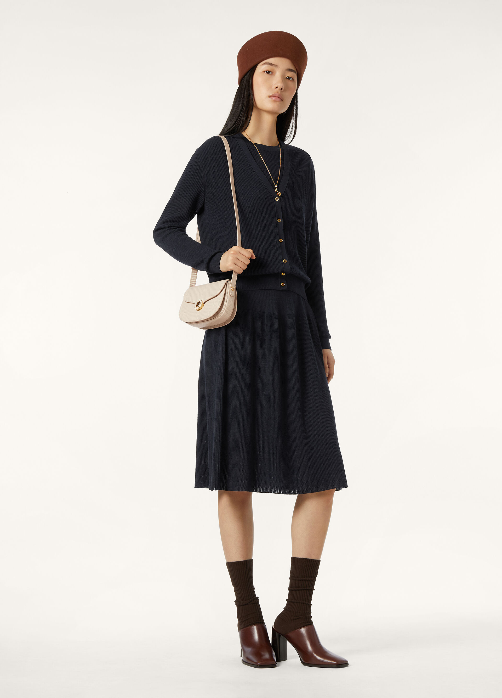 ROYAL LIGHTNESS RIBBED SKIRT WOOL SILK GG18