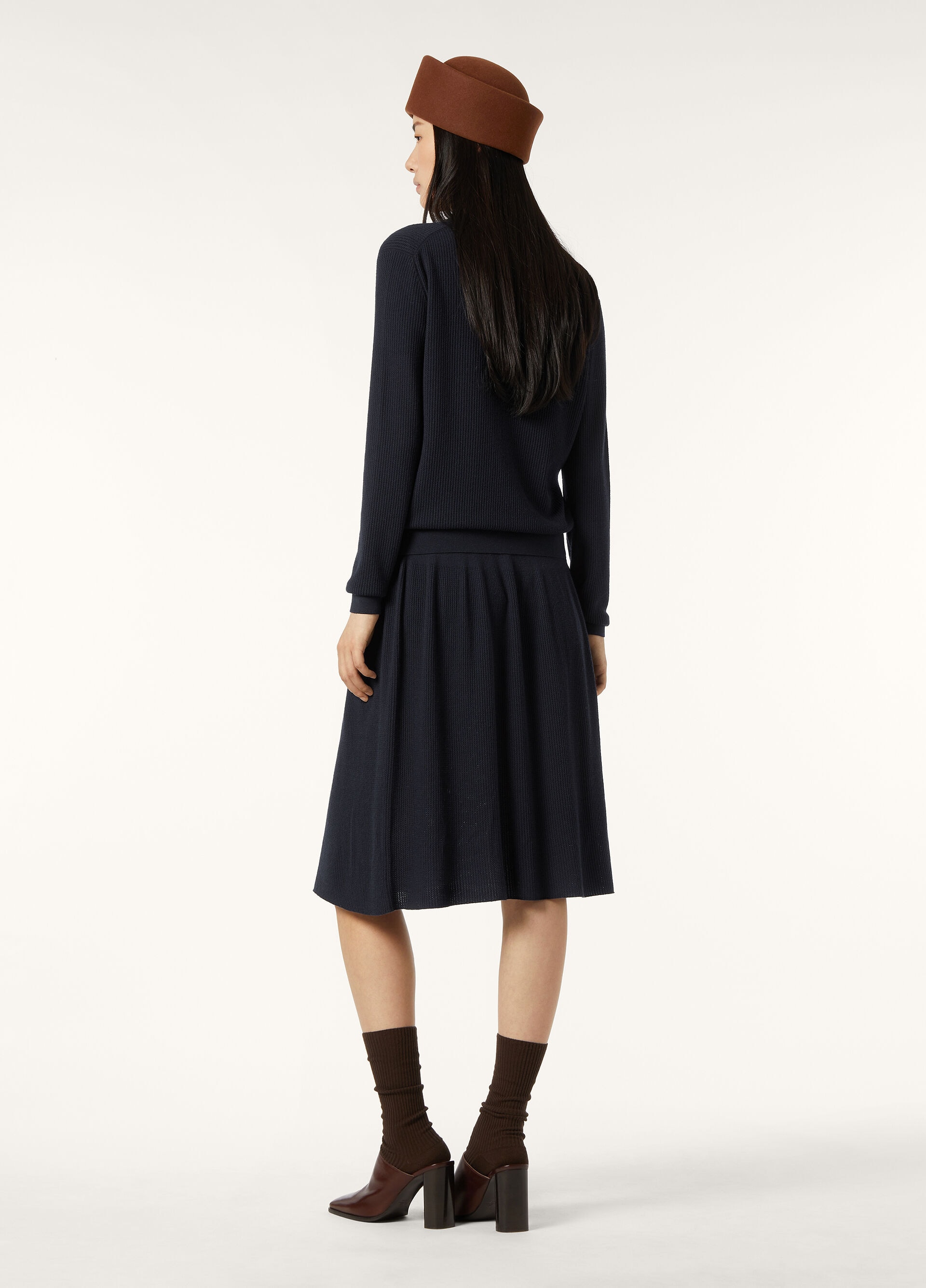 ROYAL LIGHTNESS RIBBED SKIRT WOOL SILK GG18