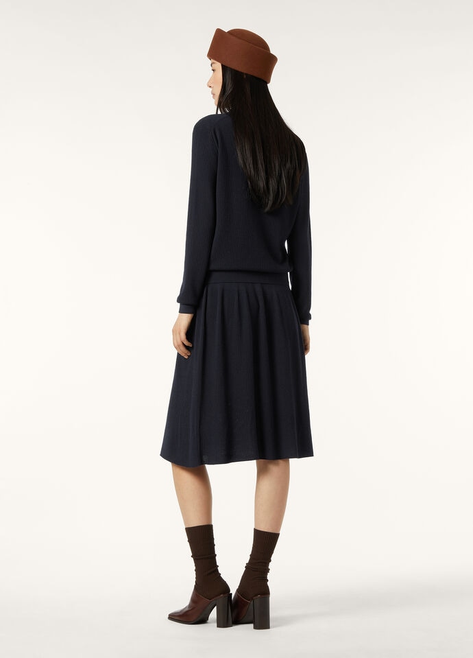THE ROYAL LIGHTNESS RIBBED SKIRT WOOL SILK GG18_FAP2351_W000_4