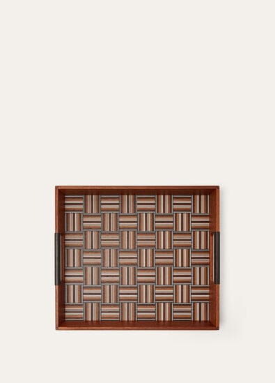 THE WOVEN STRIPE INTARSIA TRAY L