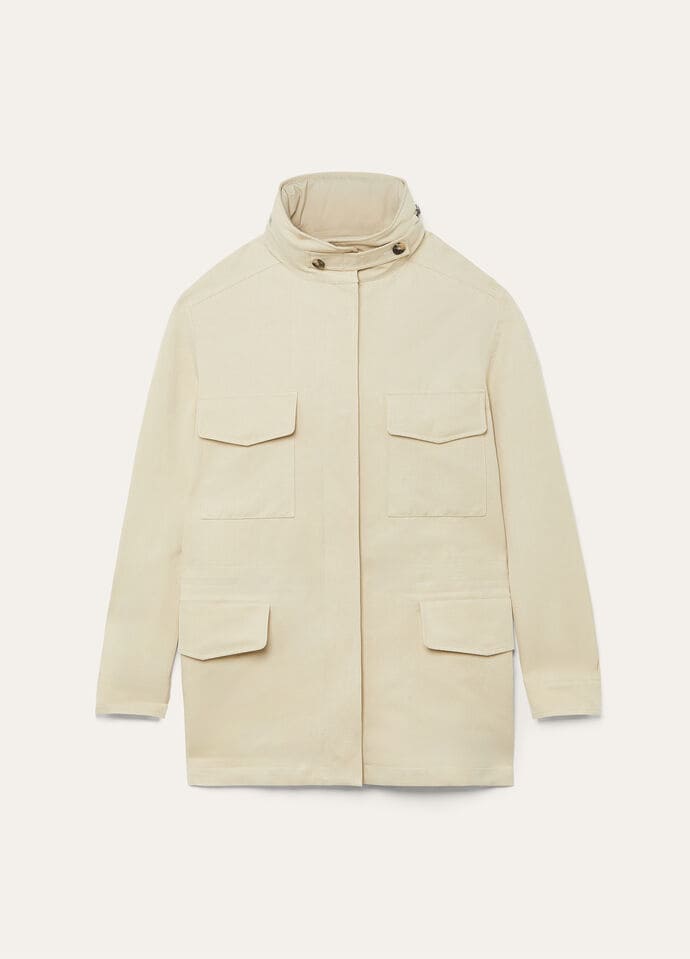 TRAVELLER FIELD JACKET LINEN SILK BELT STORM_FAP2581_A06W_1