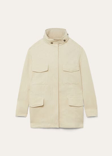 TRAVELLER FIELD JACKET LINEN SILK BELT STORM