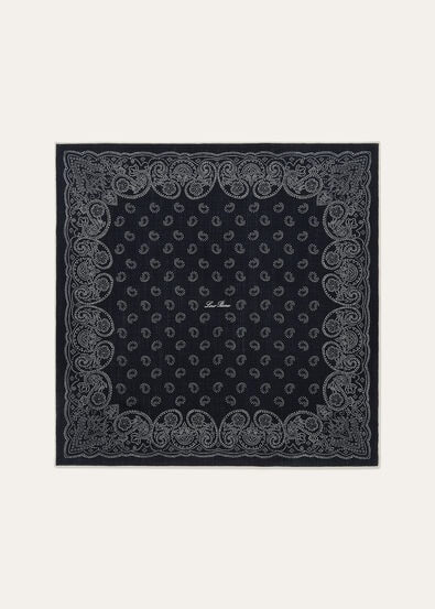 LORO PIANA FIORE DI LINO BANDANA FOULARD 60 WOOL