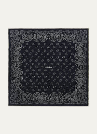 LORO PIANA FIORE DI LINO BANDANA FOULARD 60 WOOL