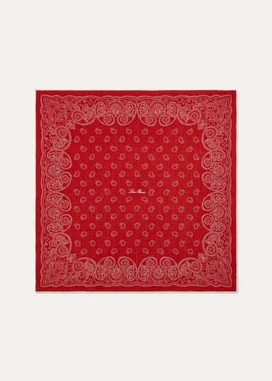 LORO PIANA FIORE DI LINO BANDANA FOULARD 60 WOOL