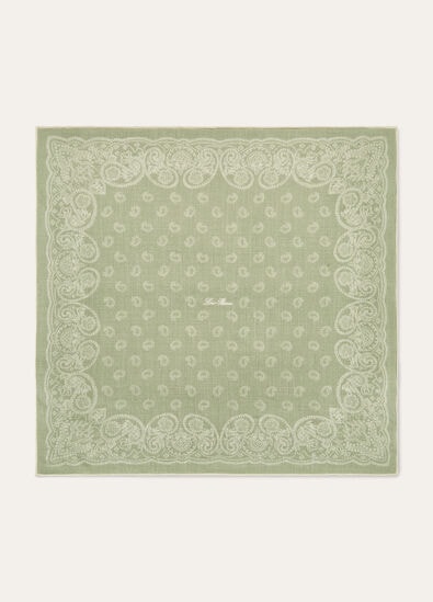 LORO PIANA FIORE DI LINO BANDANA FOULARD 60 WOOL