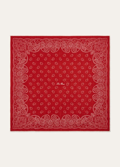 LORO PIANA FIORE DI LINO BANDANA FOULARD 60 WOOL