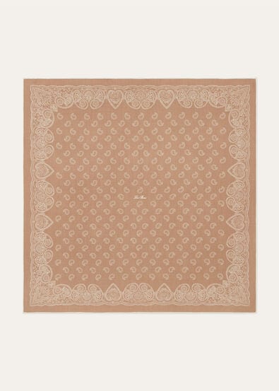 LORO PIANA FIORE DI LINO BANDANA FOULARD 90 WOOL