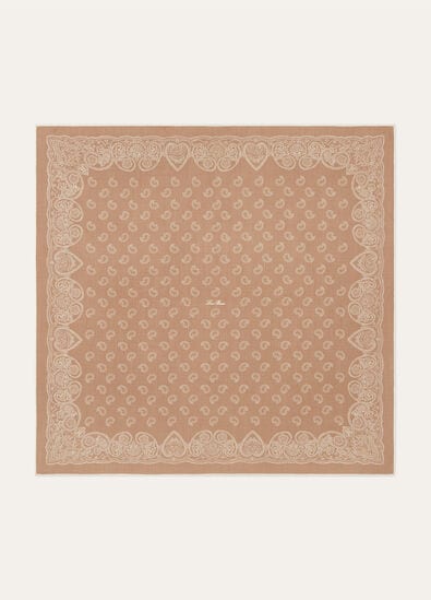 LORO PIANA FIORE DI LINO BANDANA FOULARD 90 WOOL