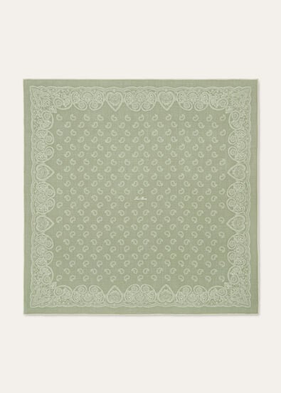 LORO PIANA FIORE DI LINO BANDANA FOULARD 90 WOOL