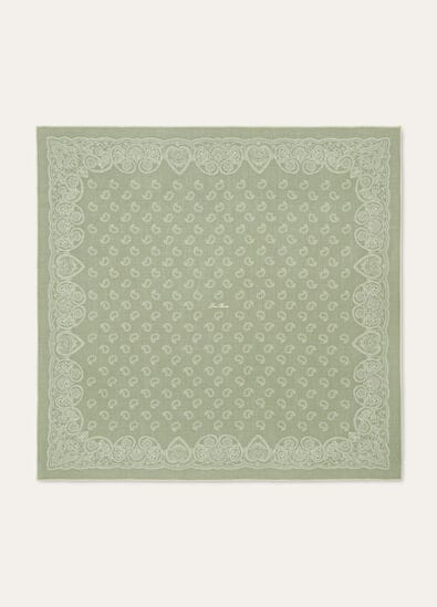 LORO PIANA FIORE DI LINO BANDANA FOULARD 90 WOOL