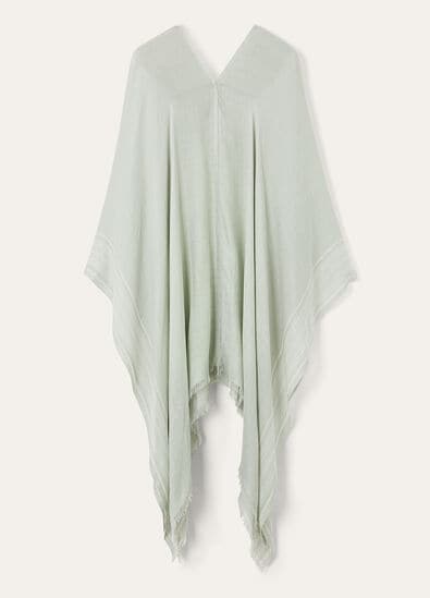 AIDA PONCHO BICOLOR SUITCASE STRIPE SILK LINEN