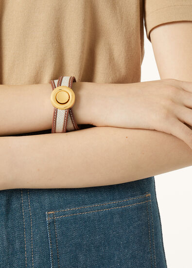 GHIERA BRACELET NATURAL CANVAS/ROUNDED LEATHER