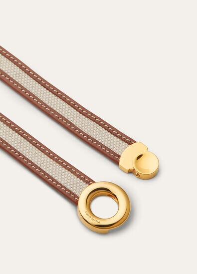 GHIERA BRACELET NATURAL CANVAS/ROUNDED LEATHER