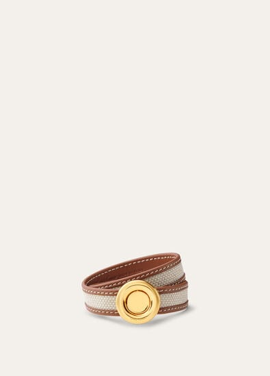 GHIERA BRACELET NATURAL CANVAS/ROUNDED LEATHER