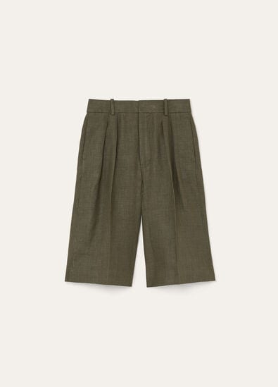 DIGBY BERMUDA STRUCTURED LINEN WOOL