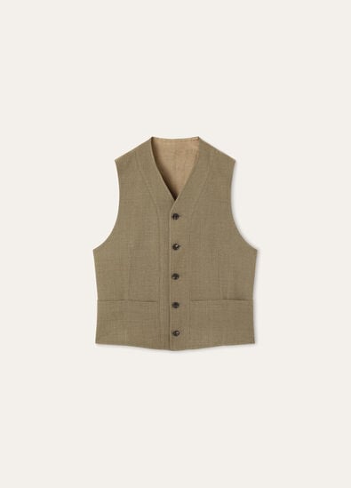 DRAYTON VEST HOPSACK WOOL