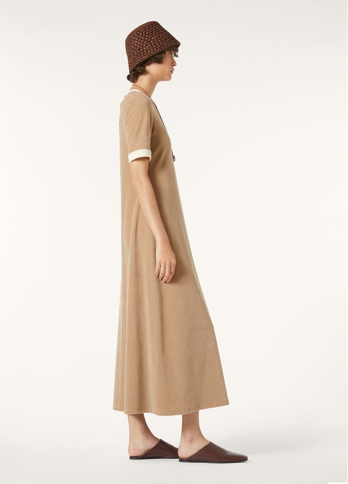 BALMUCCIA DRESS SS VELOUR COTTON CASH_FAP2821_D0RS_3