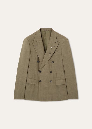 MILANO PEAK DB JACKET HOPSACK WOOL