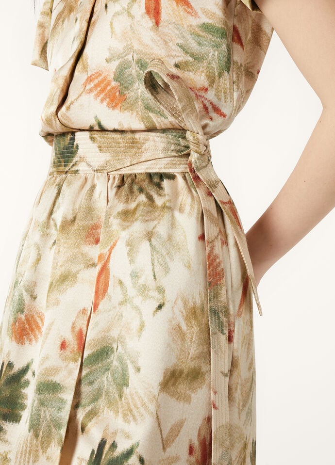 LEAH SHORT SKIRT LINEN GIARDINO SATIN CHINE_FAP2949_F6W1_38_2