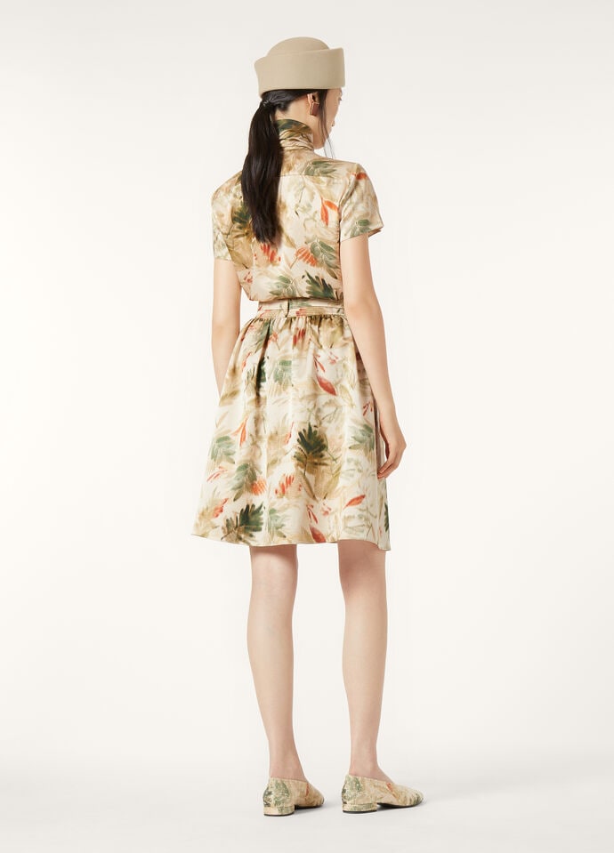 LEAH SHORT SKIRT LINEN GIARDINO SATIN CHINE_FAP2949_F6W1_38_4