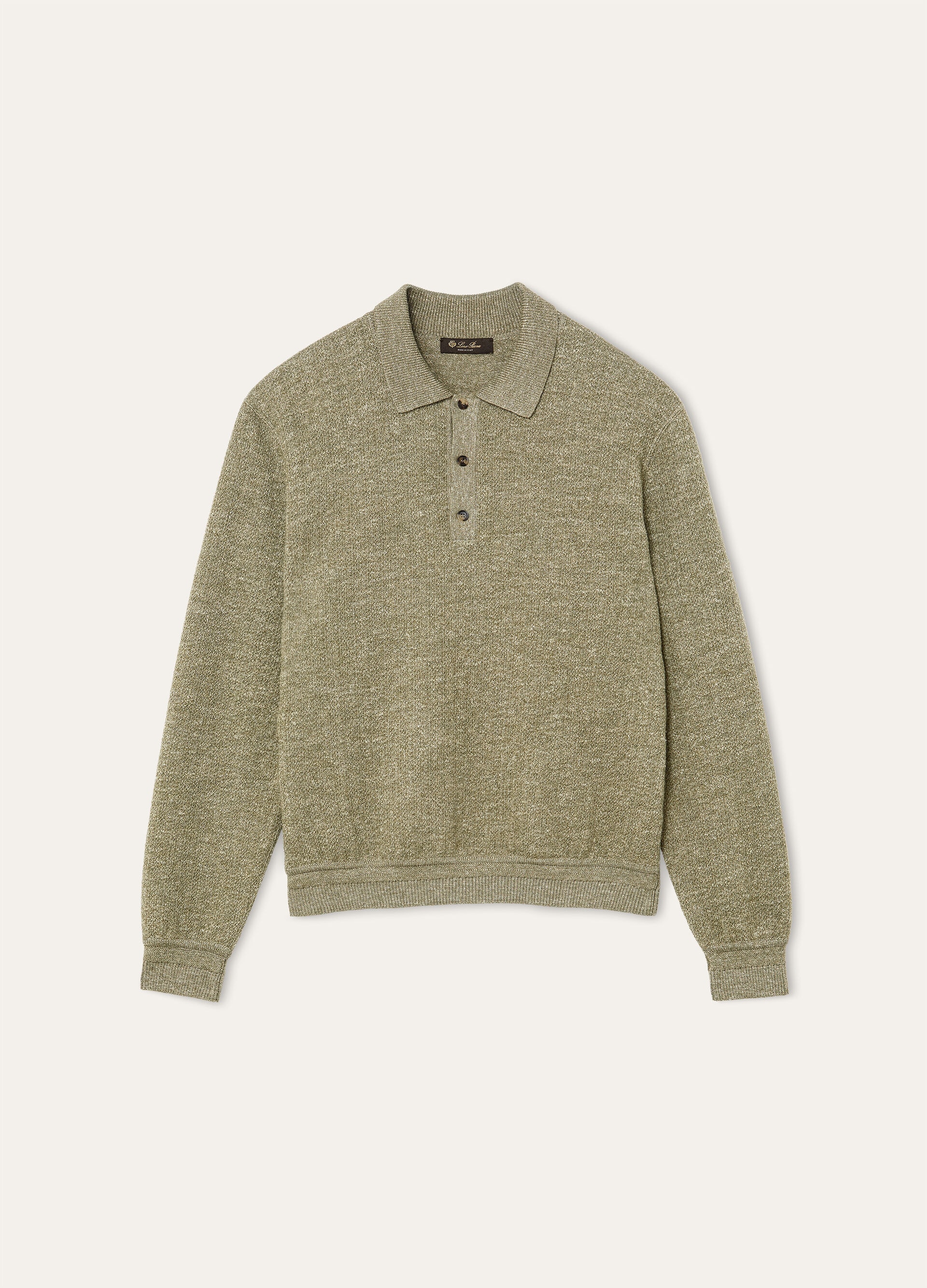 CELLINA POLO SWEATER MOULINE WOOL LINEN SILK