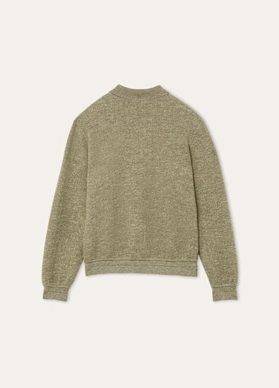 CELLINA POLO SWEATER MOULINE WOOL LINEN SILK