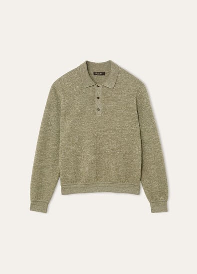 CELLINA POLO SWEATER MOULINE WOOL LINEN SILK