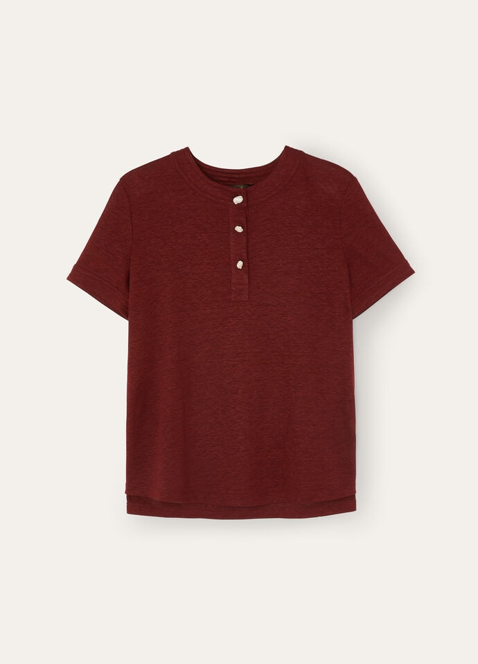 23S/S ロロピアナGARGANOリネン女性ポロブラウン半袖 23S/S ロロピアナGARGANOリネン女性ポロブラウン半袖 (Loro