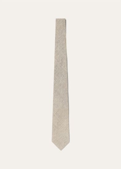 YALE TEXTURED TIE 8 LINEN SILK