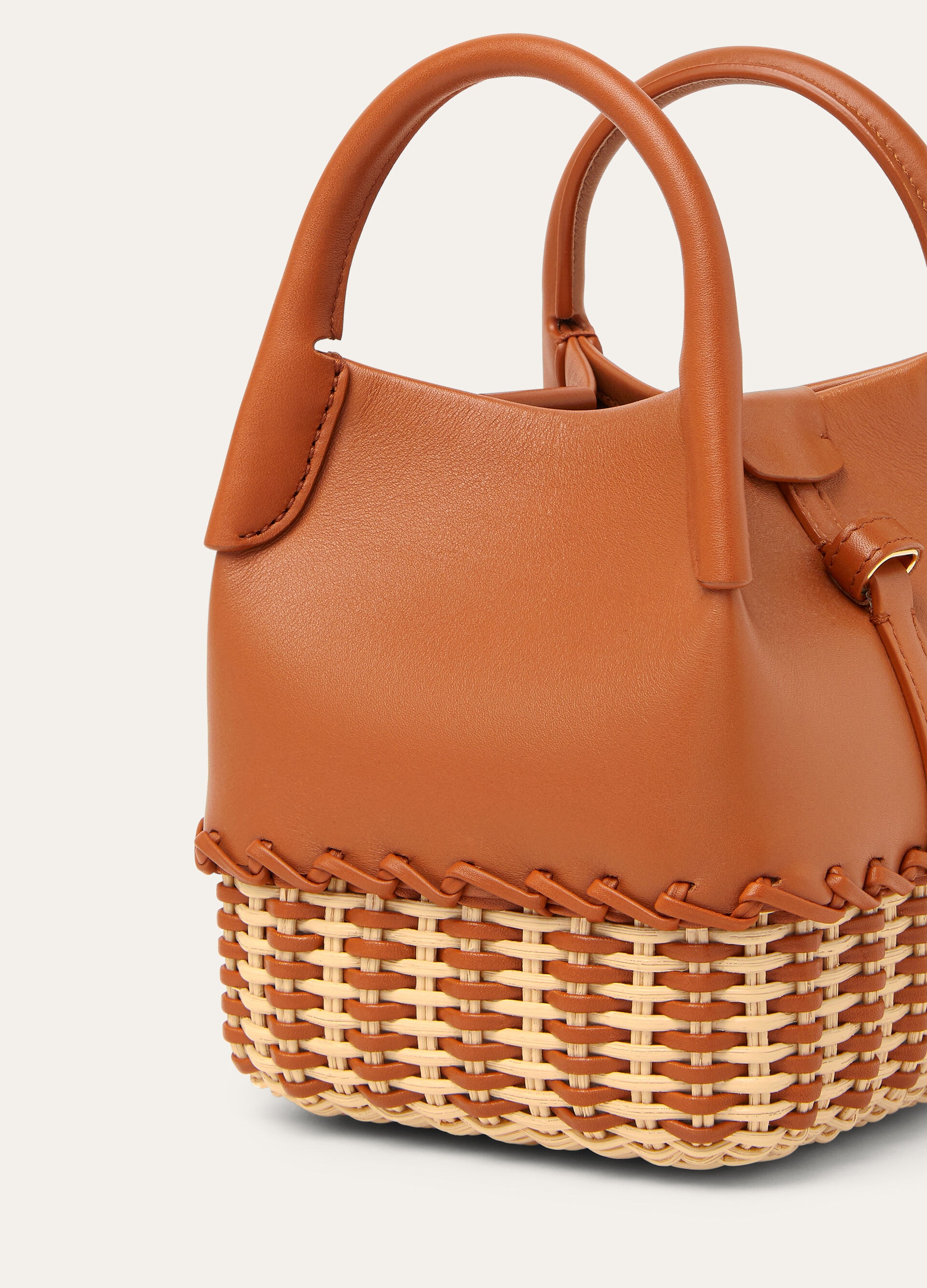 BALE MICRO BRAIDED WICKER/ROUNDED LEATHER