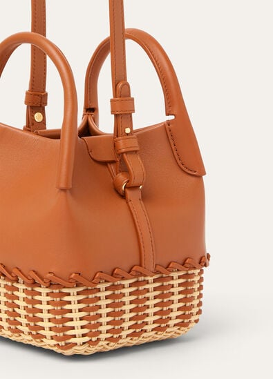 BALE MICRO BRAIDED WICKER/ROUNDED LEATHER