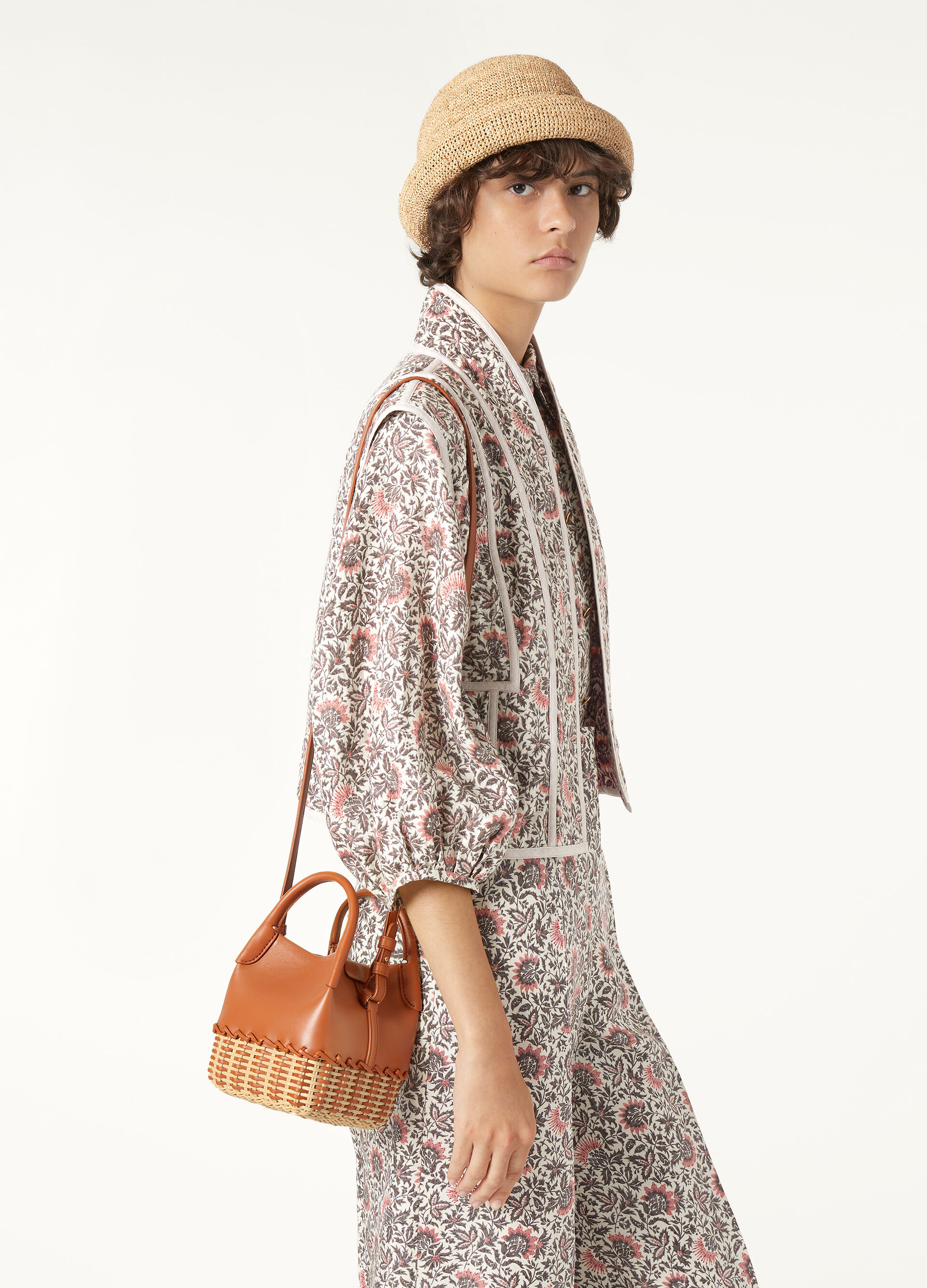 BALE MICRO BRAIDED WICKER/ROUNDED LEATHER