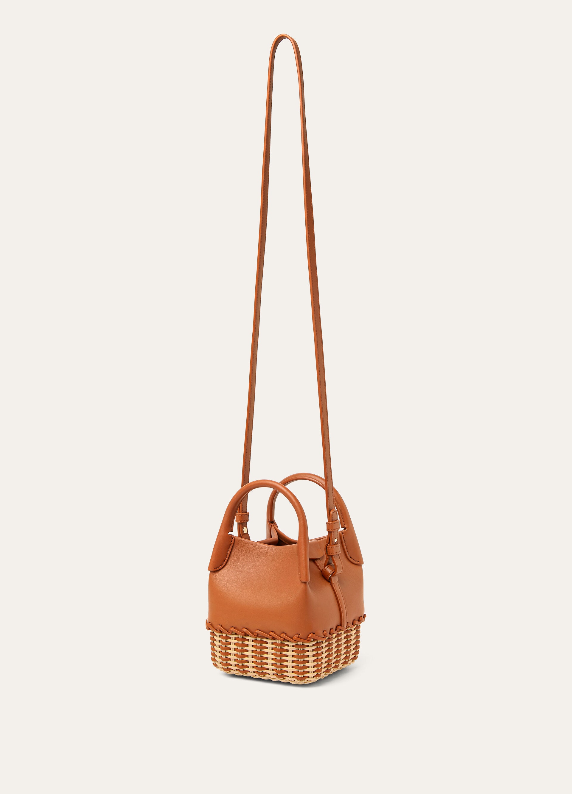 BALE MICRO BRAIDED WICKER/ROUNDED LEATHER