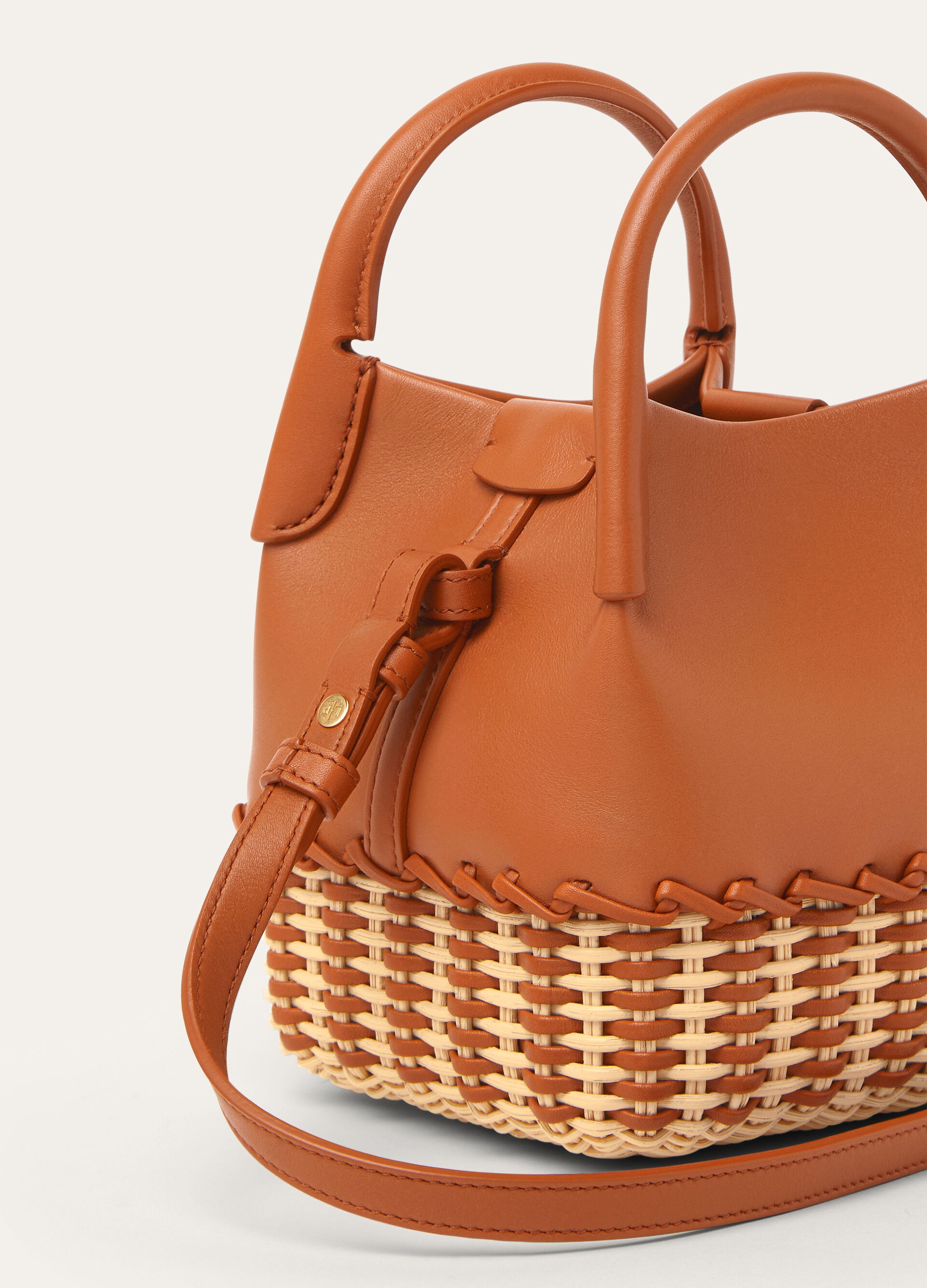 BALE MICRO BRAIDED WICKER/ROUNDED LEATHER