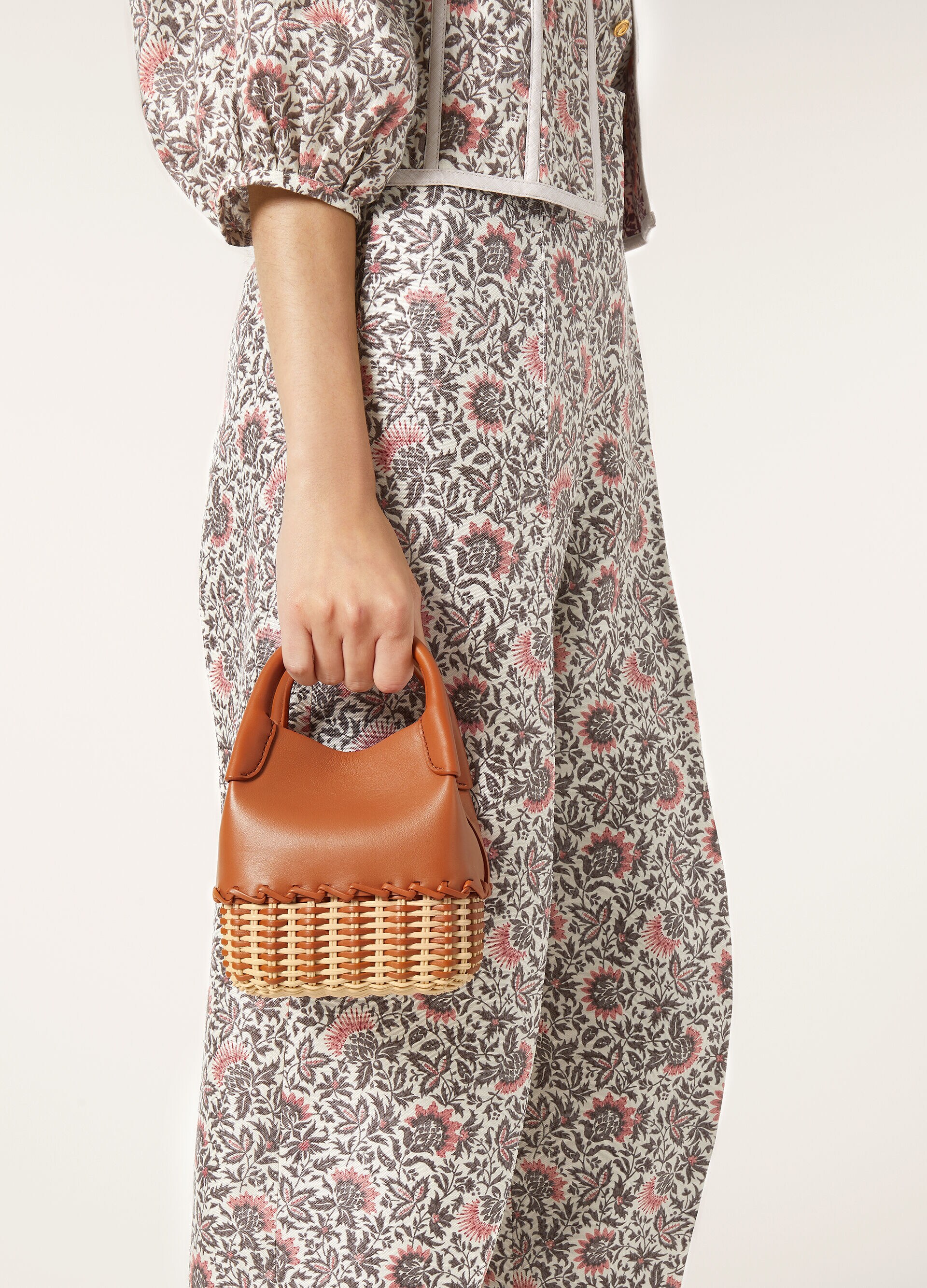 BALE MICRO BRAIDED WICKER/ROUNDED LEATHER