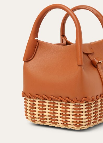 BALE MICRO BRAIDED WICKER/ROUNDED LEATHER