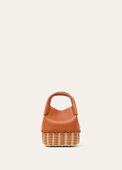 BALE MICRO BRAIDED WICKER/ROUNDED LEATHER