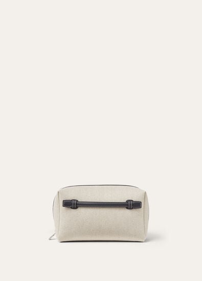 EXTRA TRAVEL POUCH MEDIUM NTRL CNVS/RNDD LTHER