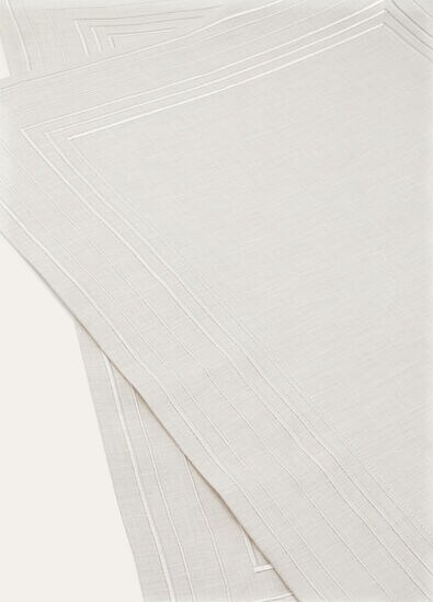 SET PLACEMAT EMBROIDERED SUITCASE STRIPE 2 PAX