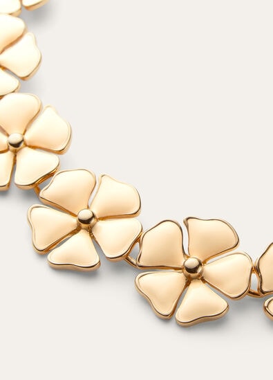 BLOOMING LINEN FLOWER NECKLACE BRASS/ENAMEL