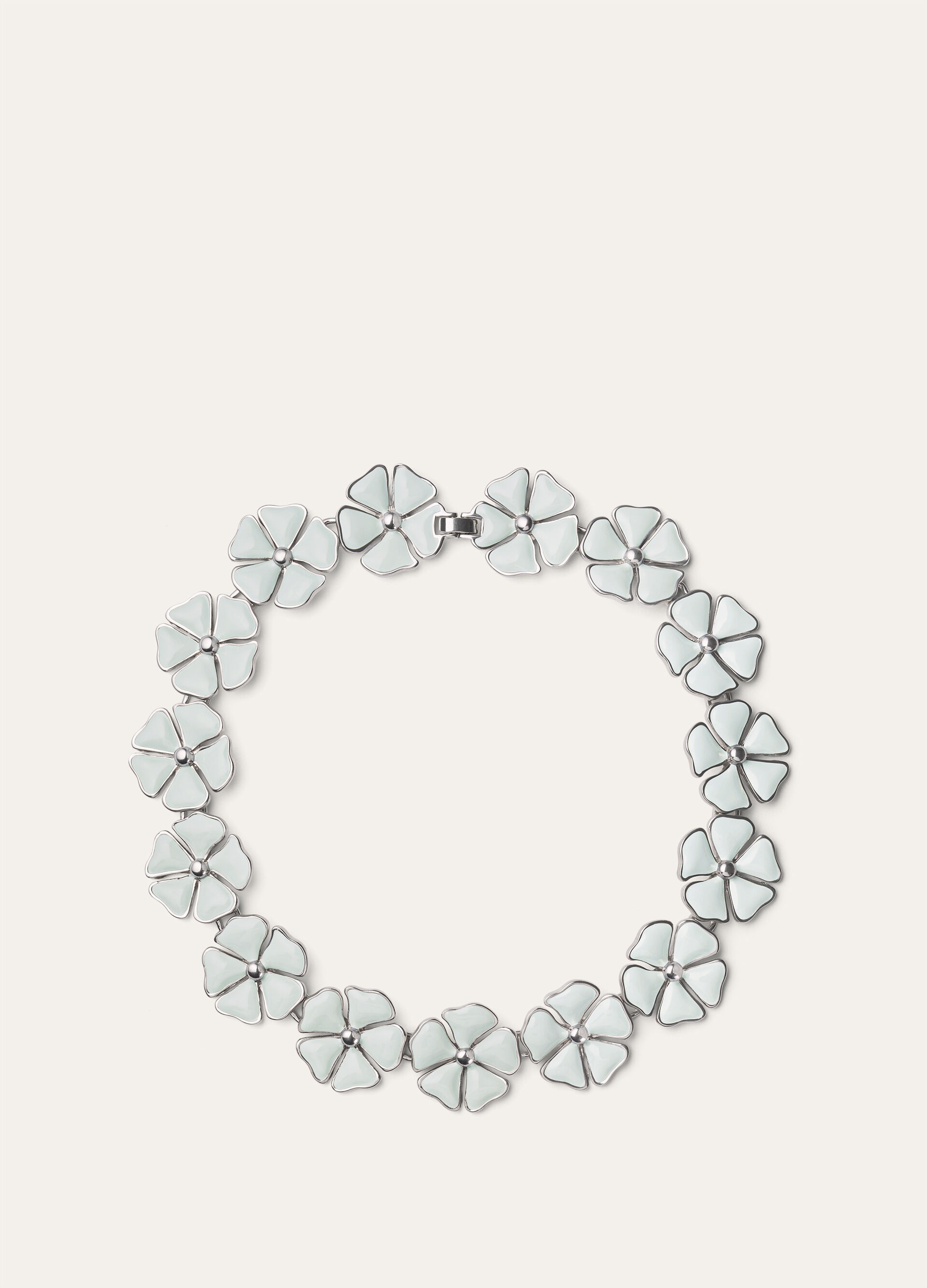 BLOOMING LINEN FLOWER NECKLACE BRASS/ENAMEL