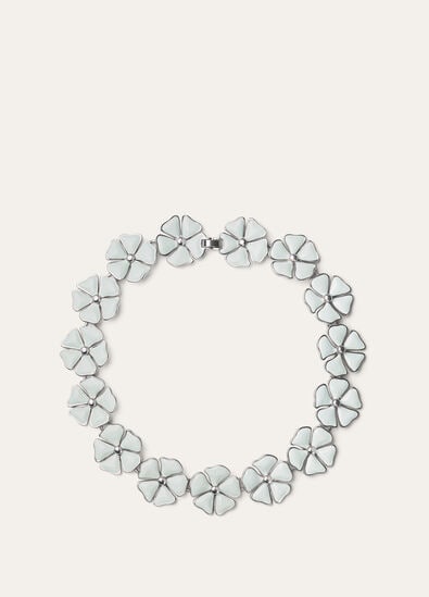 BLOOMING LINEN FLOWER NECKLACE BRASS/ENAMEL